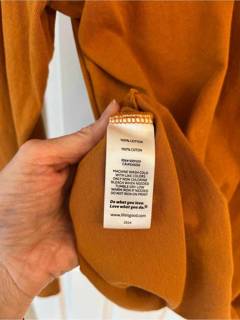 Life Is Good Rust Orange Long-Sleeve Dog Graphic Tee Size S - Picture 5 of 5
